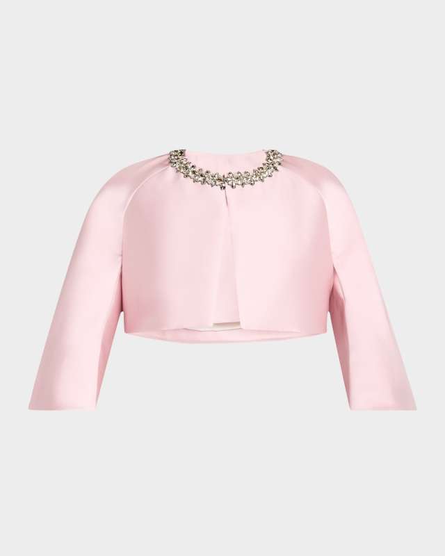 Crystal-Neck Crop Bolero Jacket